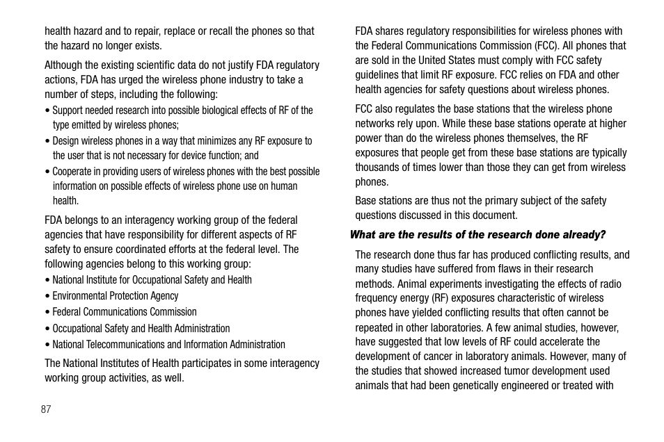 What are the results of the research done already | Samsung SCH-R210LSAUSC User Manual | Page 90 / 112
