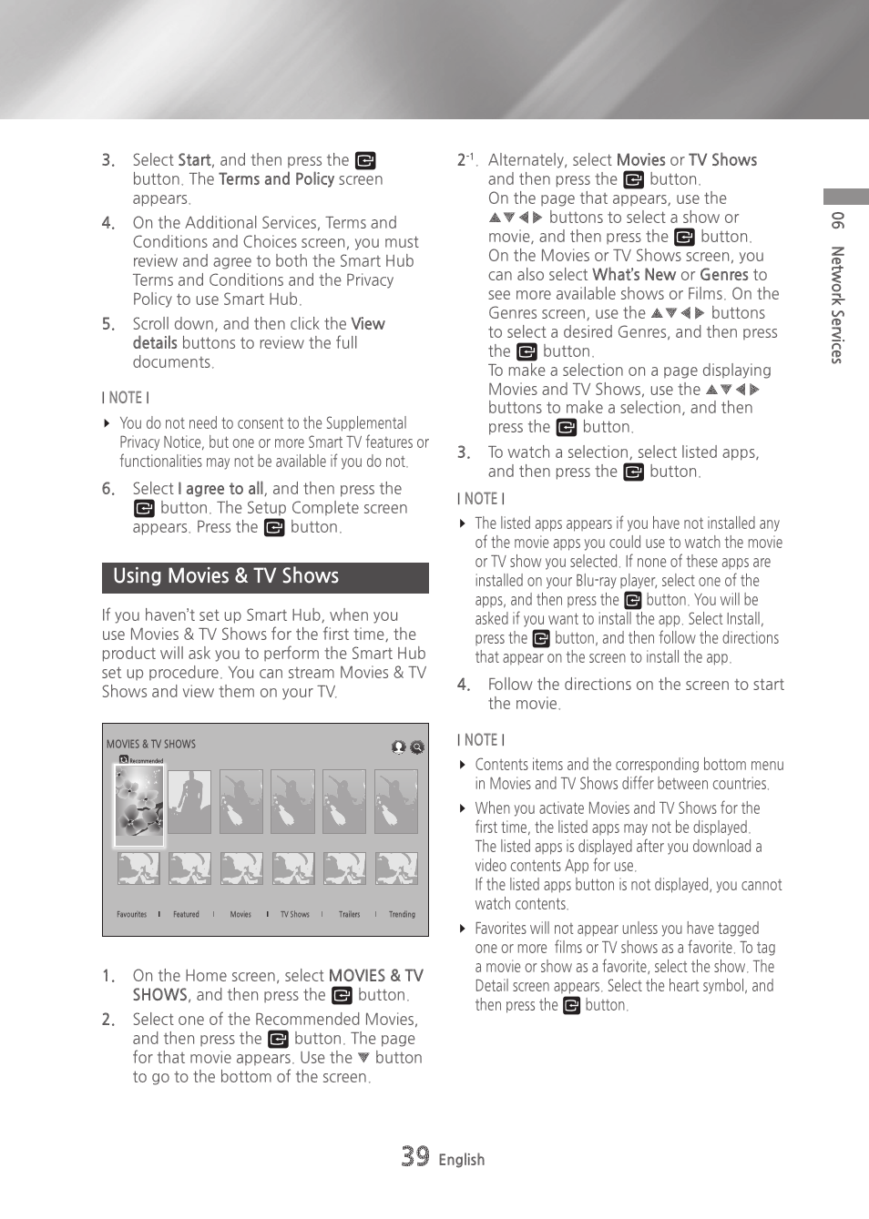 Using movies & tv shows | Samsung BD-H6500-ZA User Manual | Page 39 / 64