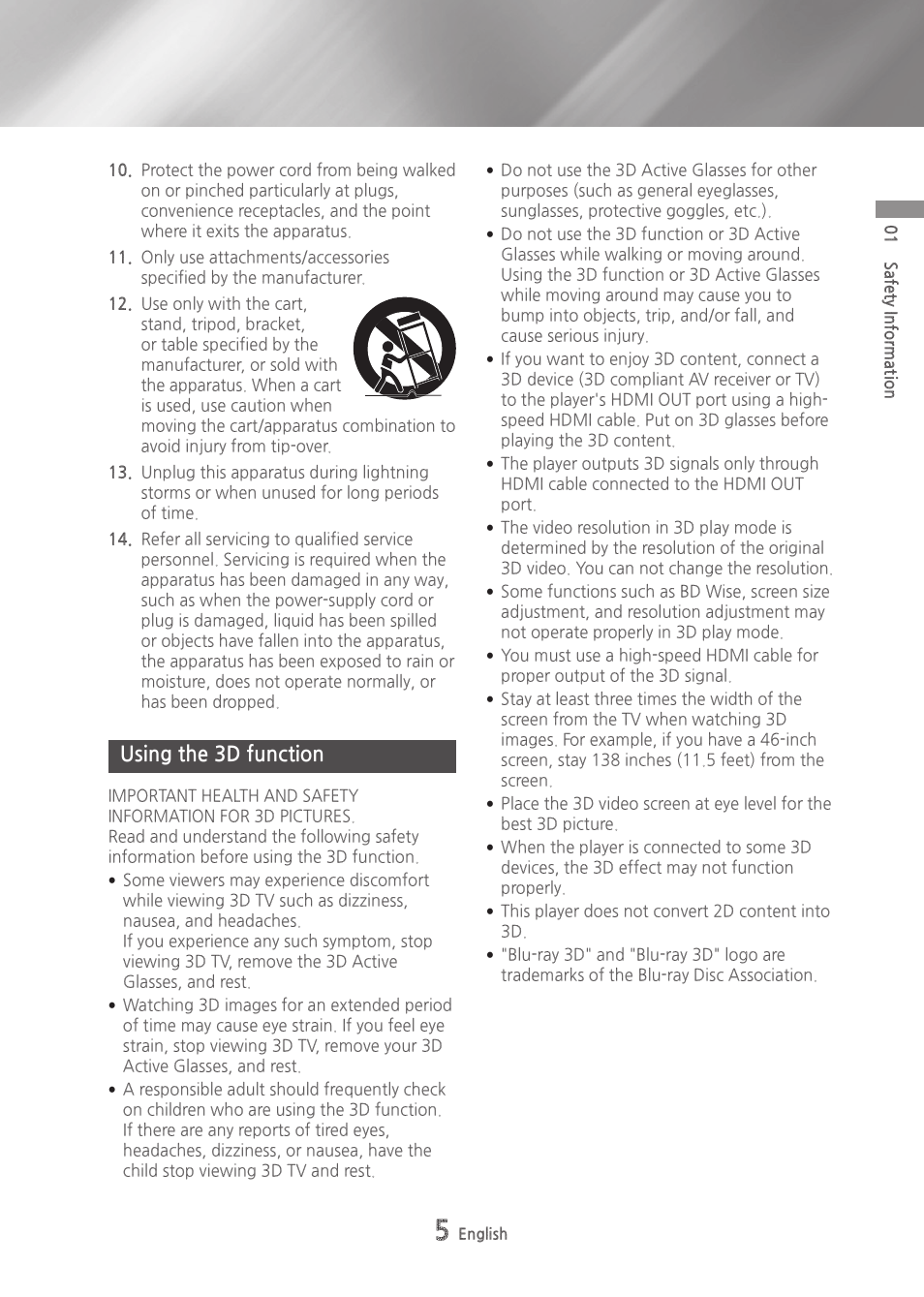 Using the 3d function | Samsung BD-H6500-ZA User Manual | Page 5 / 64