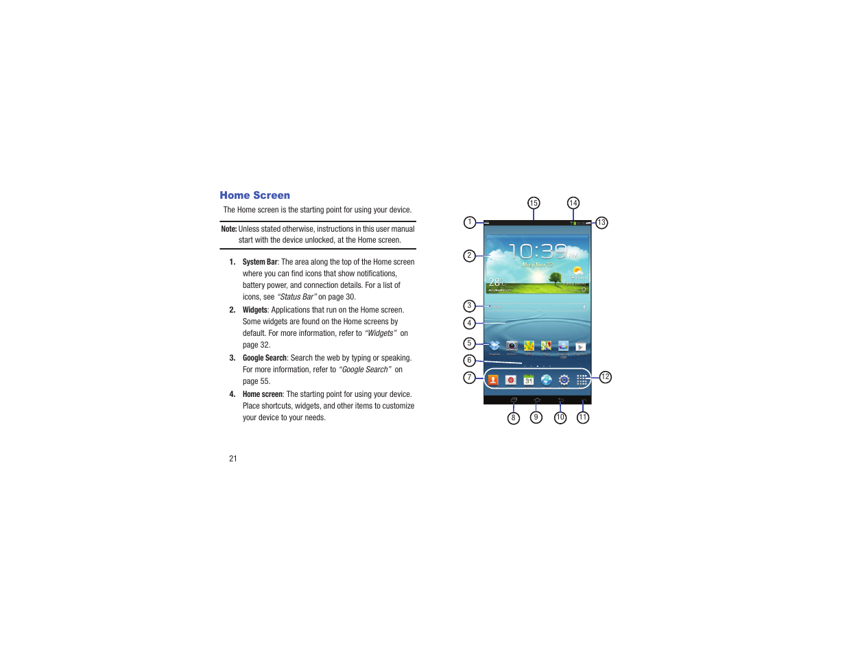 Home screen | Samsung GT-P3113TSYXAR User Manual | Page 26 / 195