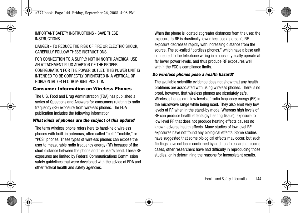 Consumer information on wireless phones | Samsung SGH-A777ORAATT User Manual | Page 148 / 176