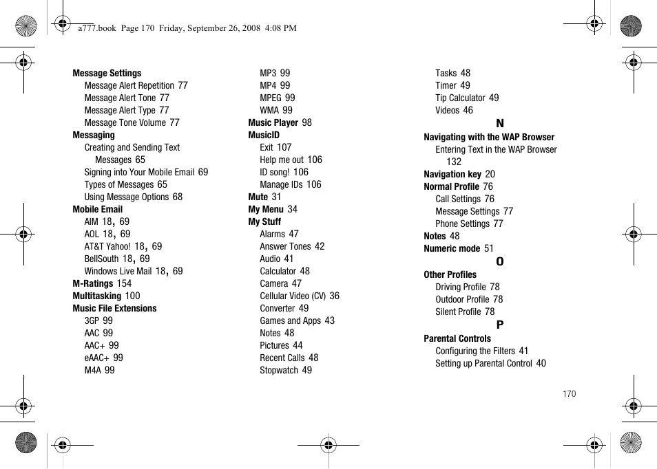 Samsung SGH-A777ORAATT User Manual | Page 174 / 176