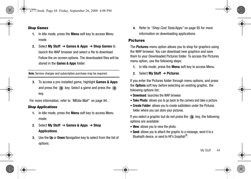 Pictures | Samsung SGH-A777ORAATT User Manual | Page 48 / 176