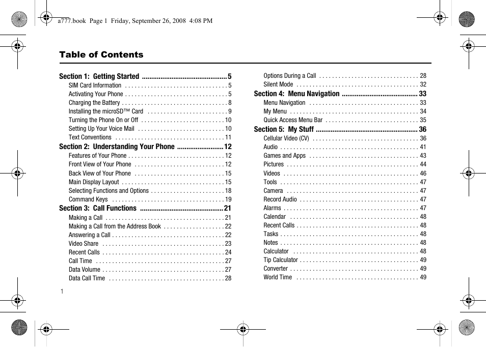 Samsung SGH-A777ORAATT User Manual | Page 5 / 176