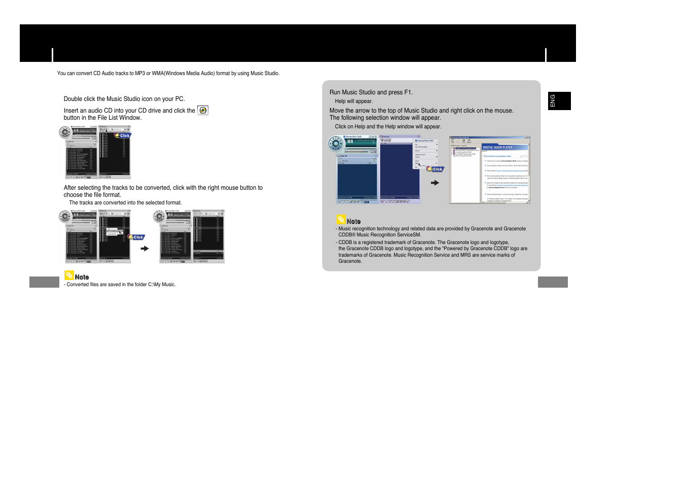 To view help on music studio | Samsung YP-T7Z-XAA User Manual | Page 15 / 38