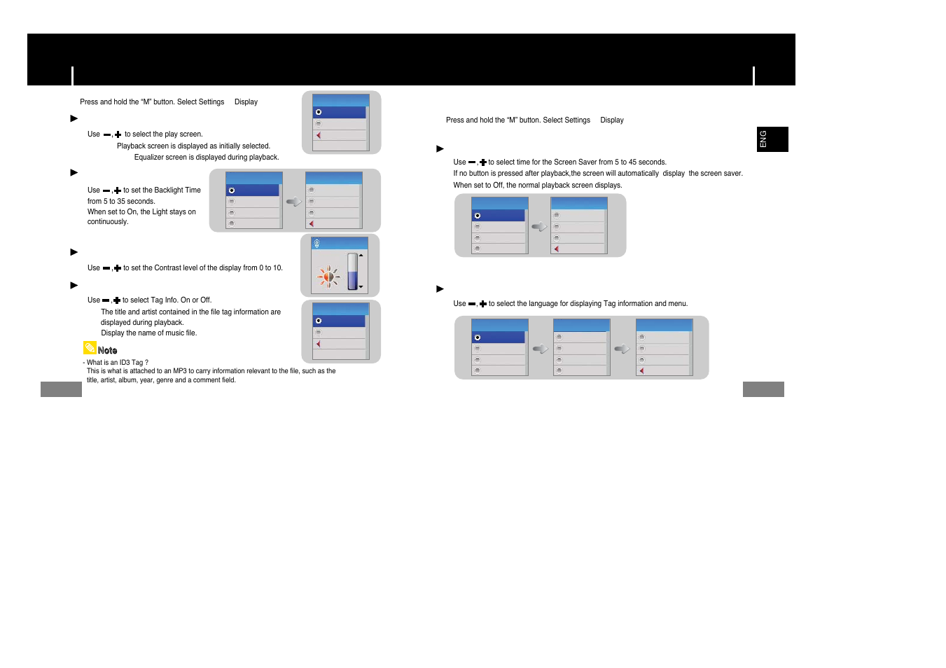 Record settings, Display settings | Samsung YP-T7Z-XAA User Manual | Page 32 / 38