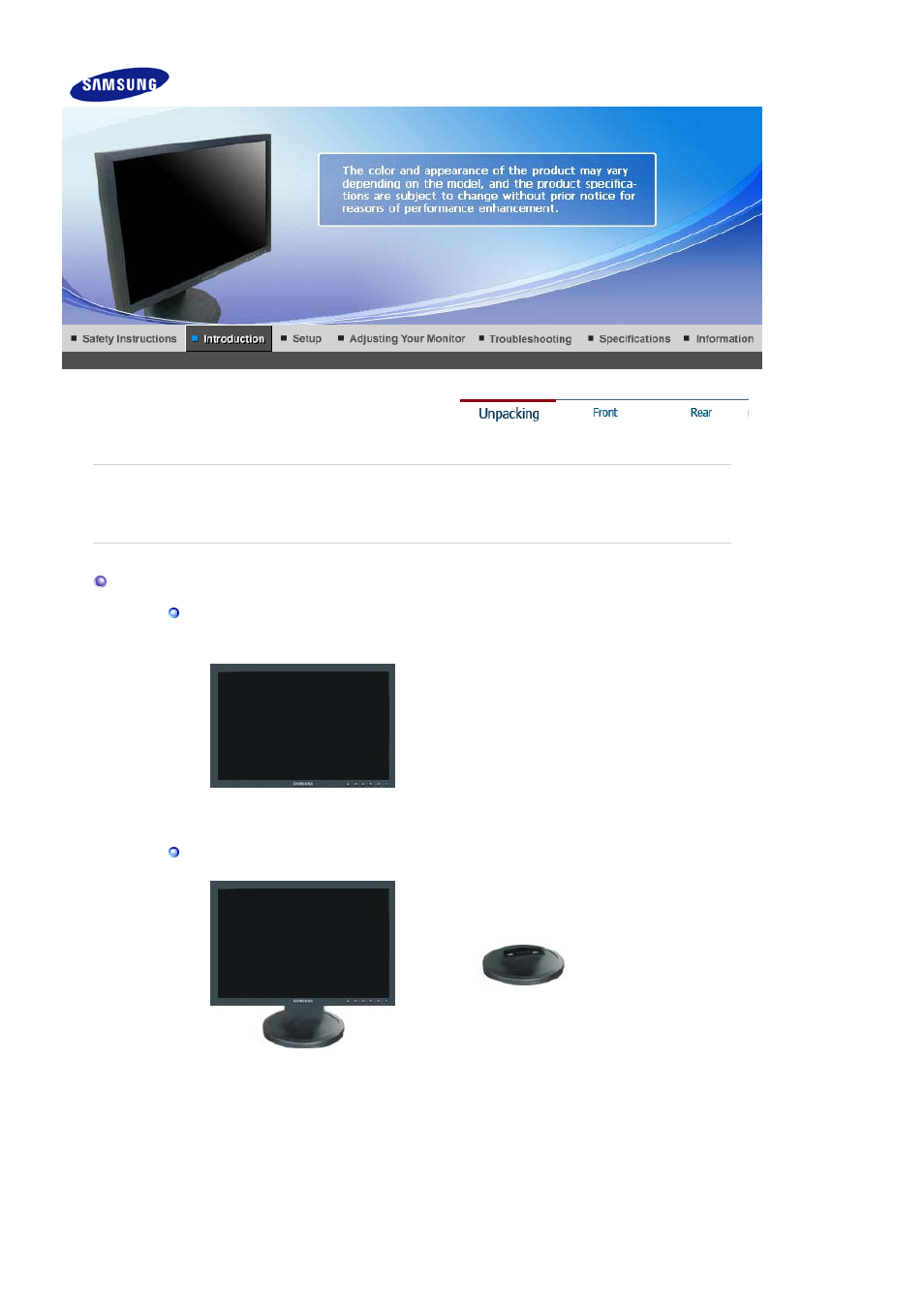 Syncmaster 940nw, Unpacking | Samsung LS17HANSB-XBM User Manual | Page 14 / 71