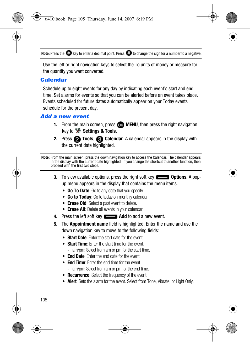 Calendar | Samsung SCH-U410MSAVZW User Manual | Page 108 / 142