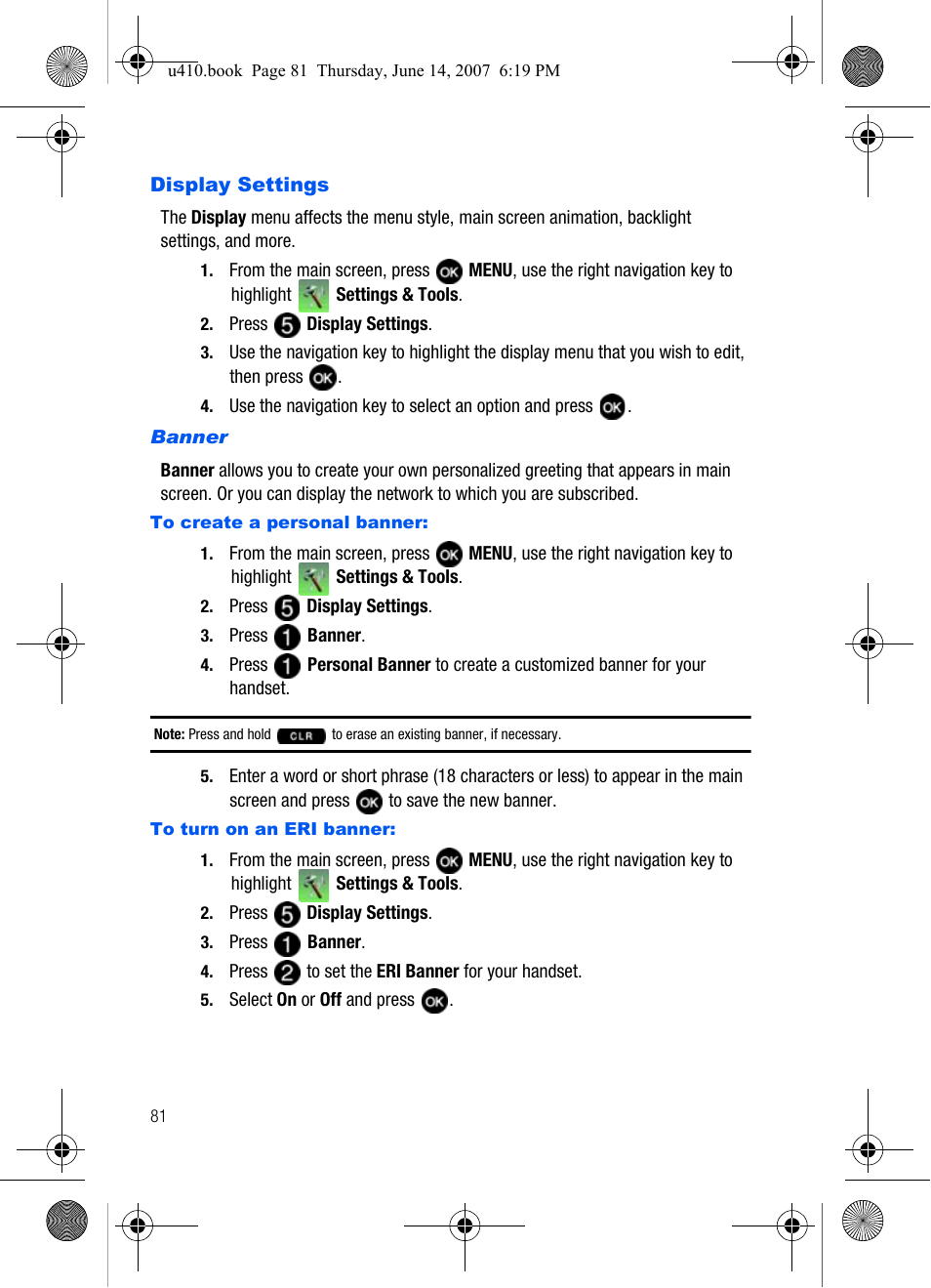 Display settings | Samsung SCH-U410MSAVZW User Manual | Page 84 / 142