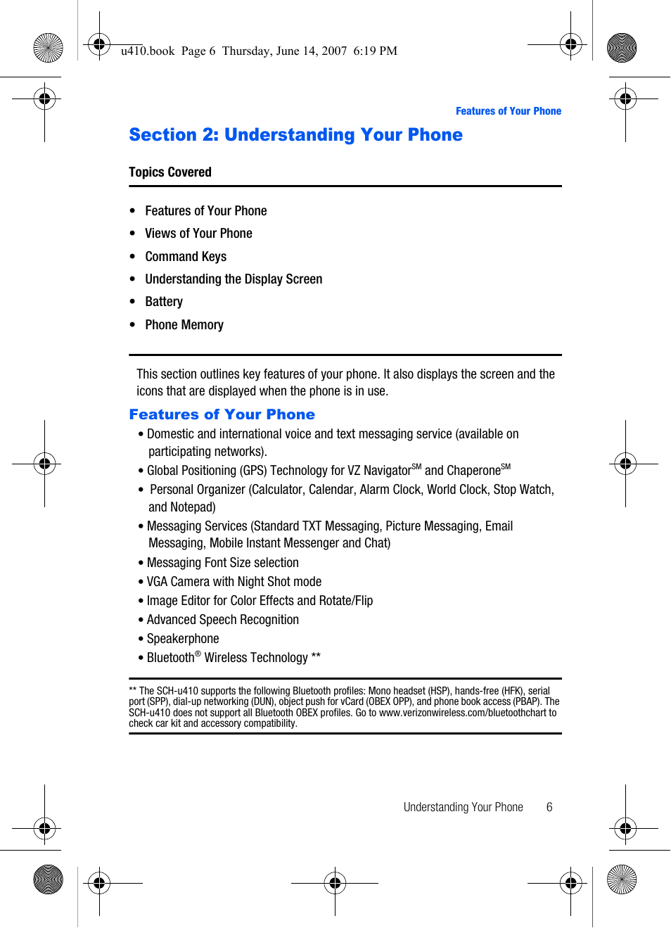 Understanding your phone, Features of your phone | Samsung SCH-U410MSAVZW User Manual | Page 9 / 142