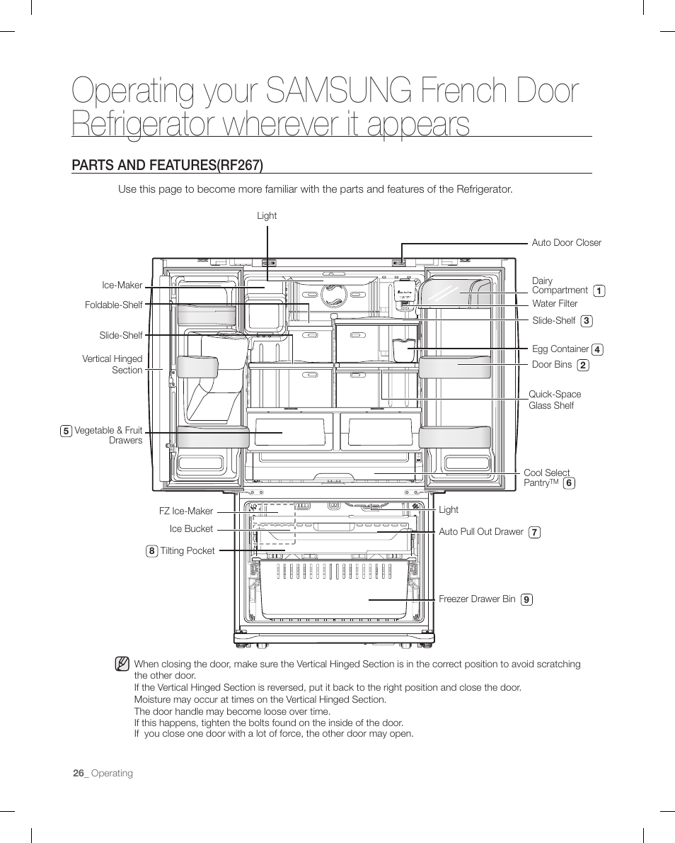 Parts and features(rf267) | Samsung RF267ACRS-XAA User Manual | Page 26 / 86