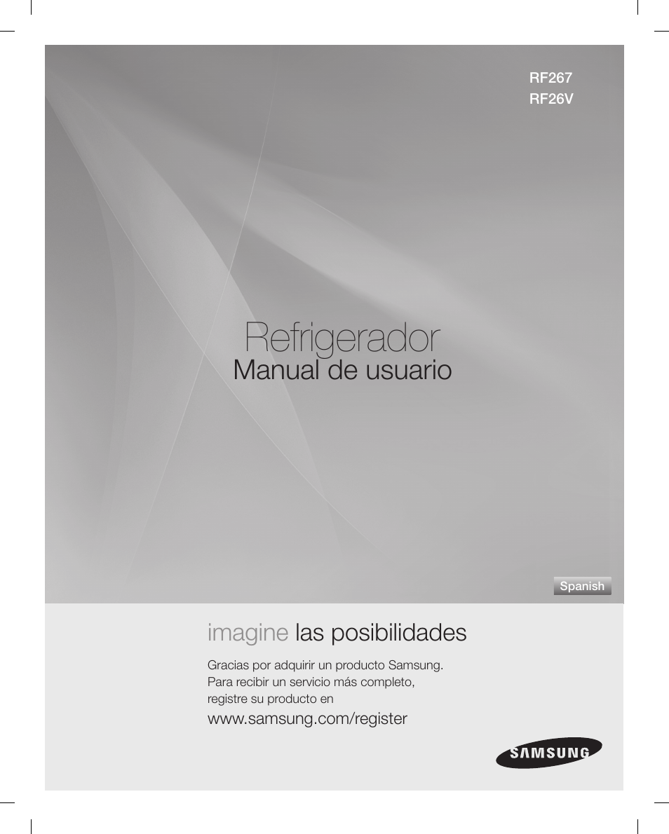 Refrigerador, Manual de usuario, Imagine las posibilidades | Samsung RF267ACRS-XAA User Manual | Page 45 / 86