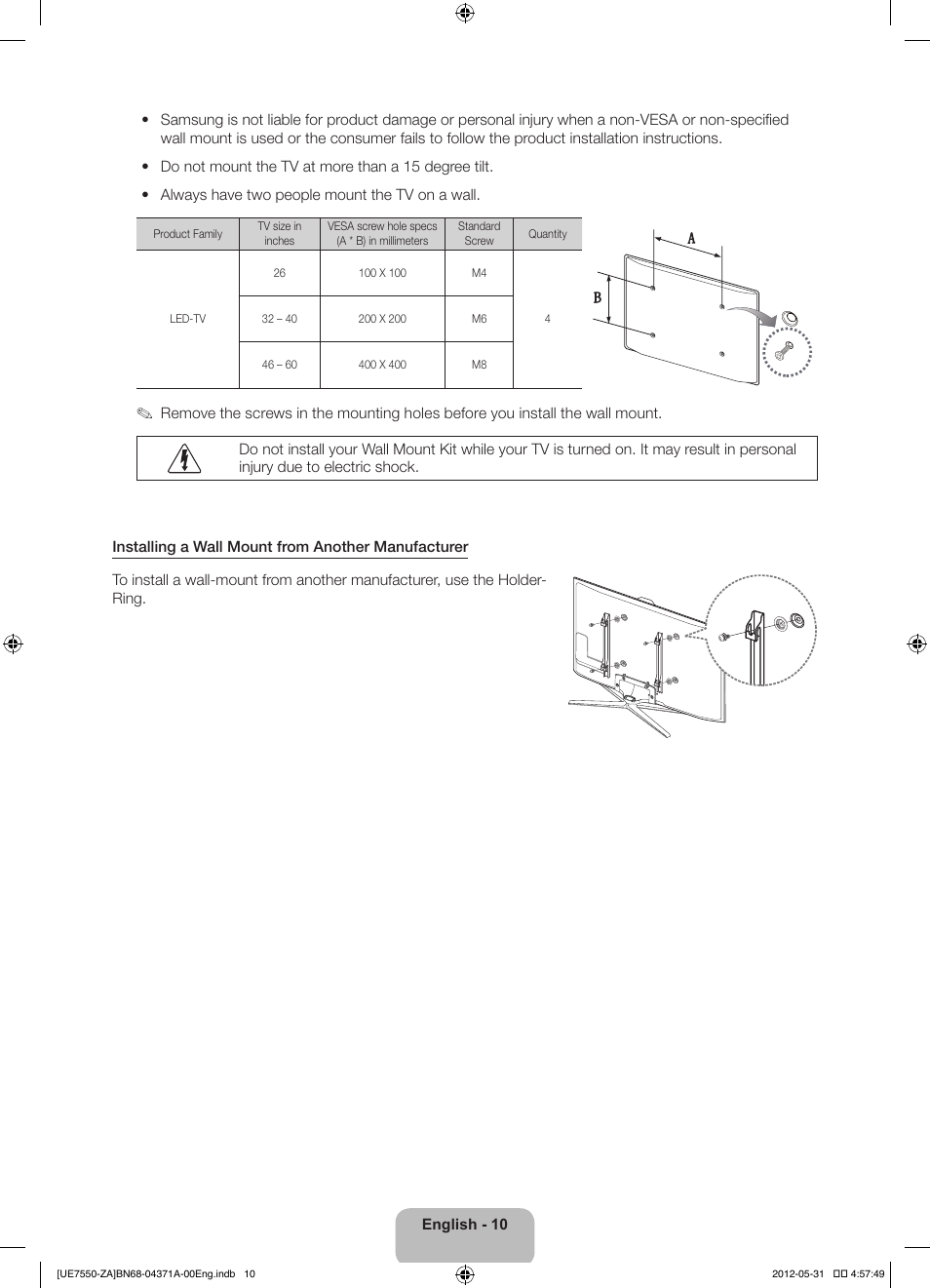 Samsung UN60ES7550FXZA User Manual | Page 10 / 64