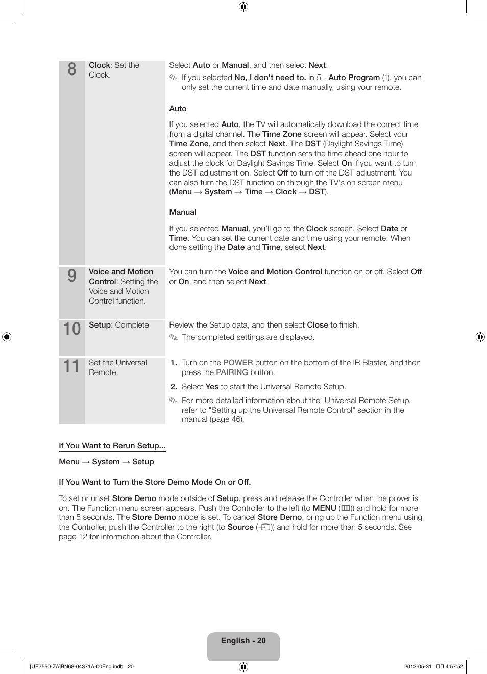 Samsung UN60ES7550FXZA User Manual | Page 20 / 64