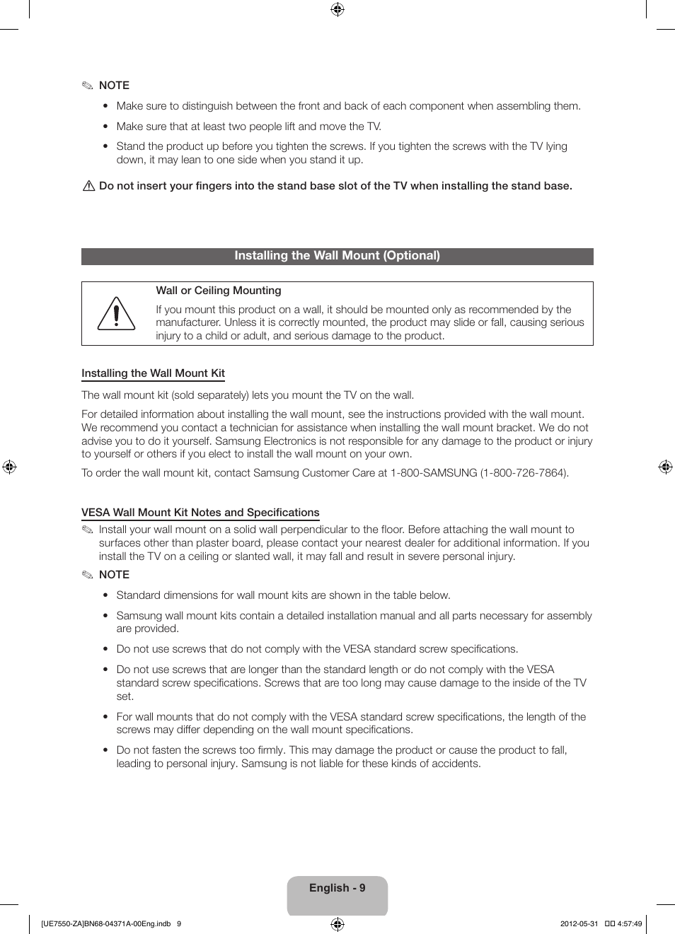 Samsung UN60ES7550FXZA User Manual | Page 9 / 64