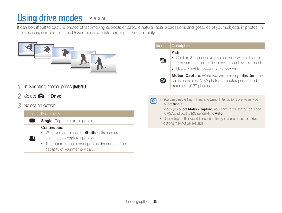 Using drive modes | Samsung EC-WB700ZBPBCA User Manual | Page 67 / 130