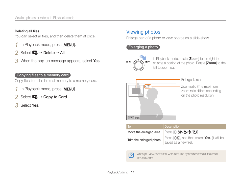 Viewing photos, Viewing photos …………………………… 77 | Samsung EC-WB700ZBPBCA User Manual | Page 78 / 130