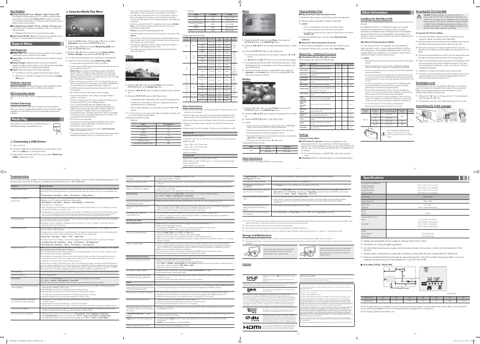Samsung UN60EH6003FXZA User Manual | Page 2 / 2