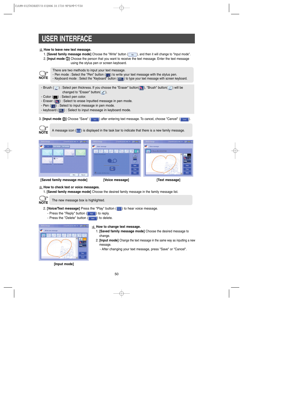 User interface | Samsung RH269LBSH-XAA User Manual | Page 50 / 60
