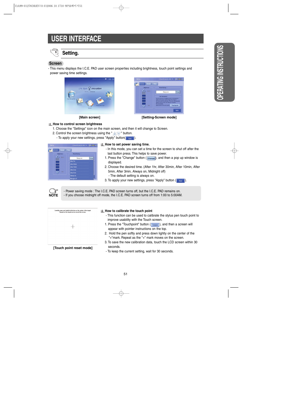 Safety w arning signs opera ting instr uctions, User interface | Samsung RH269LBSH-XAA User Manual | Page 51 / 60