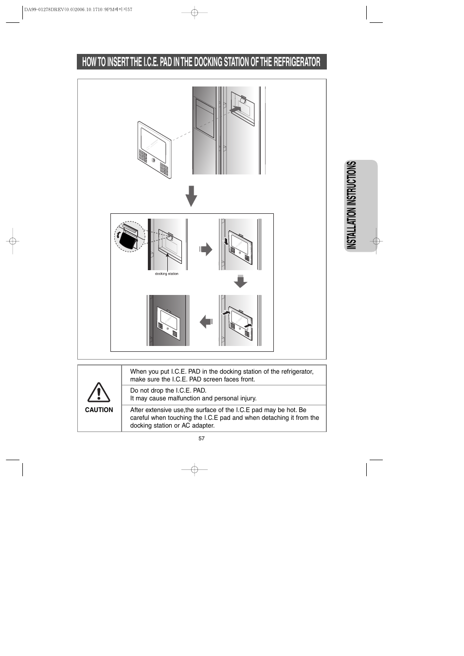 Inst alla tion instr uctions | Samsung RH269LBSH-XAA User Manual | Page 57 / 60