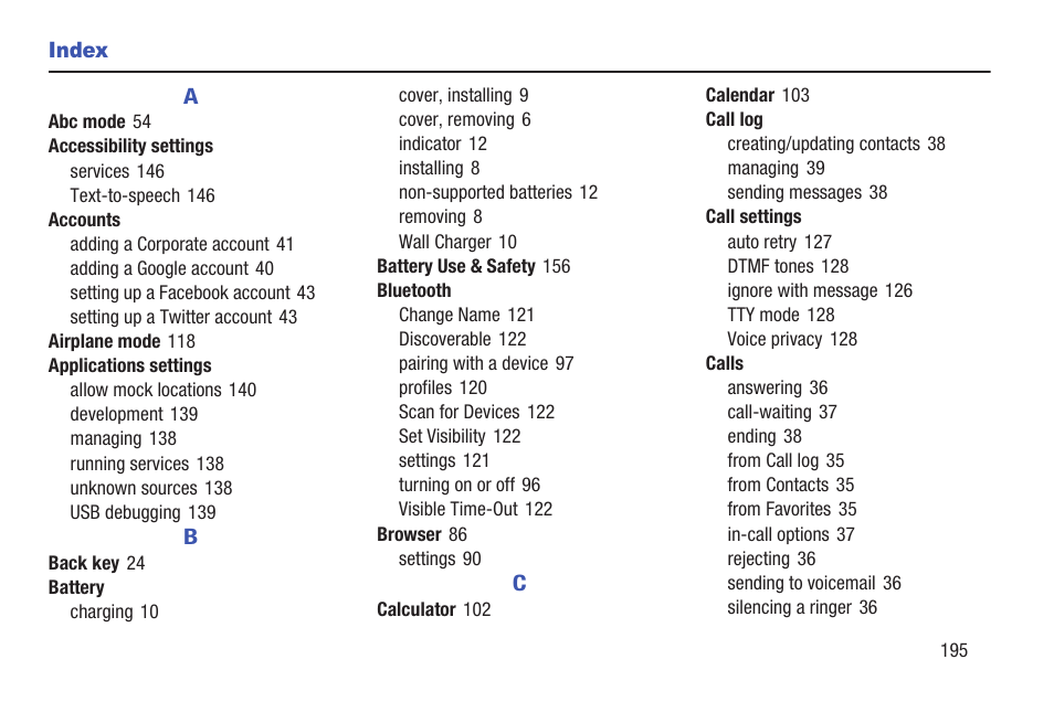 Index | Samsung SCH-R760IBAXAR User Manual | Page 199 / 204