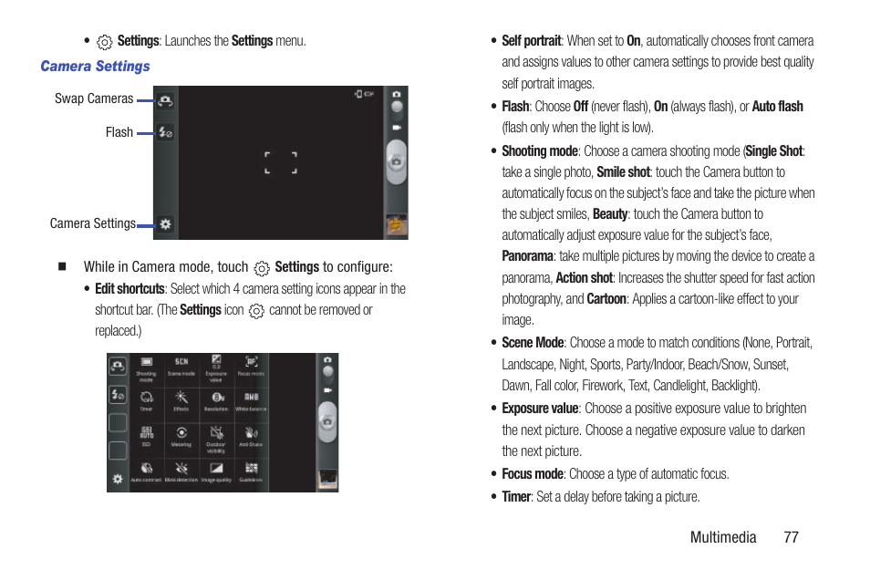 Camera settings | Samsung SCH-R760IBAXAR User Manual | Page 81 / 204