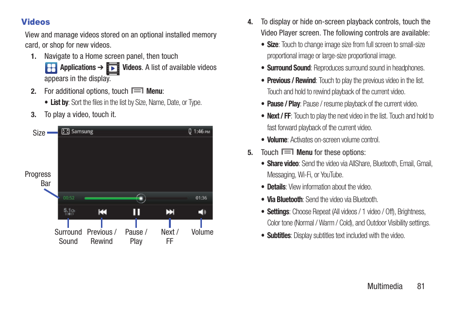 Videos | Samsung SCH-R760IBAXAR User Manual | Page 85 / 204