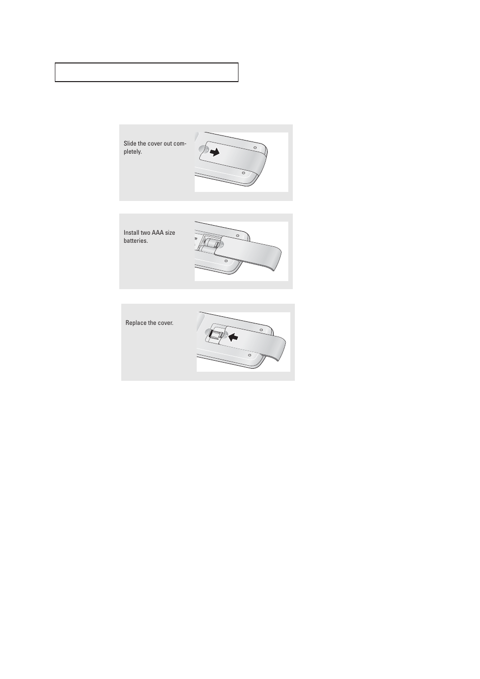 Installing batteries in the remote control | Samsung TXR2735X-XAA User Manual | Page 19 / 62