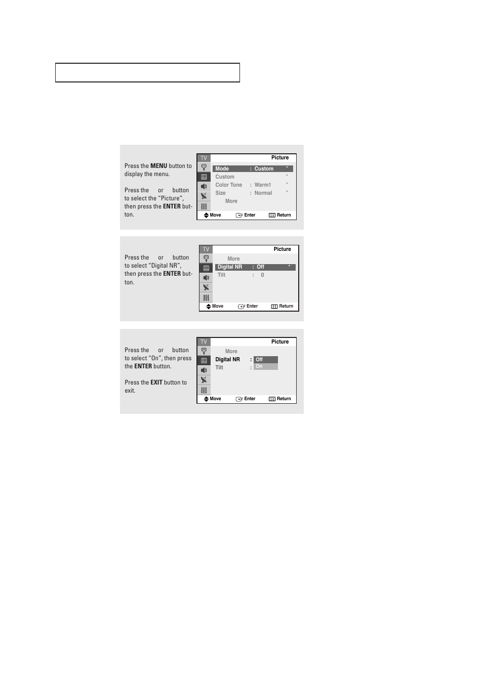 Digital noise reduction | Samsung TXR2735X-XAA User Manual | Page 41 / 62