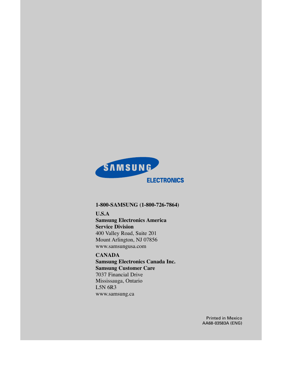 Samsung TXR2735X-XAA User Manual | Page 62 / 62