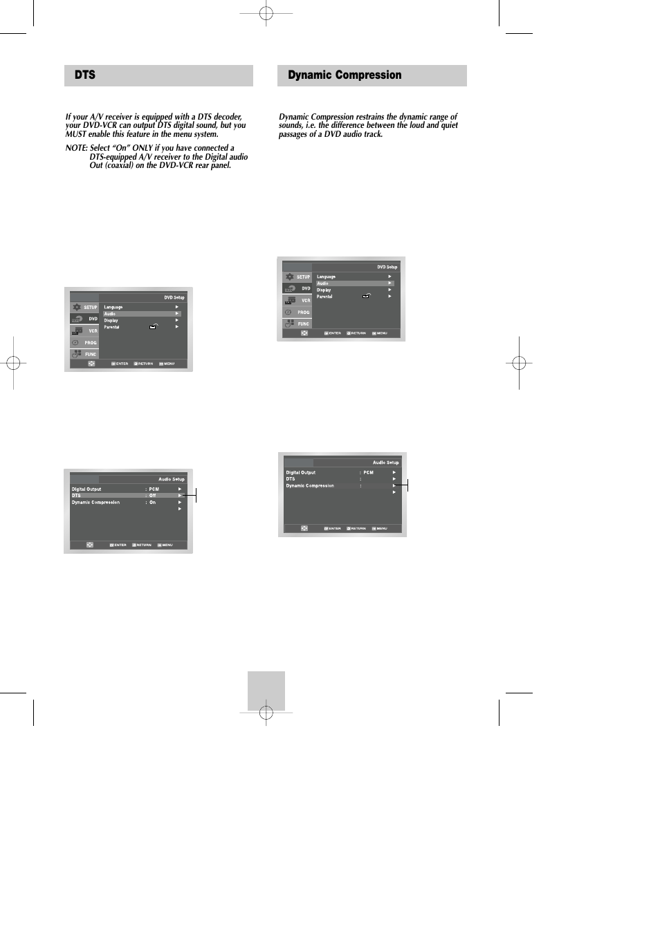 Dynamic compression | Samsung DVD-V9090-AFS User Manual | Page 19 / 37