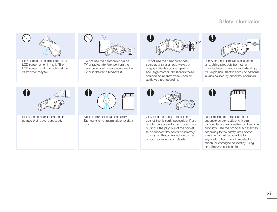 Samsung SMX-F50SN-XAA User Manual | Page 11 / 127