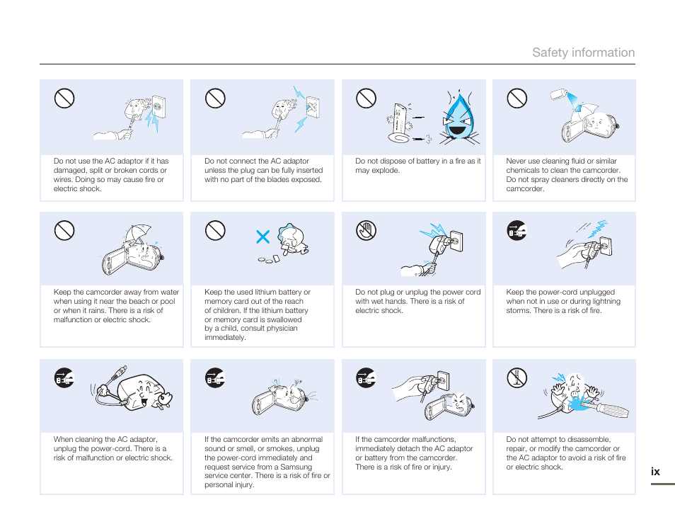 Samsung SMX-F50SN-XAA User Manual | Page 9 / 127