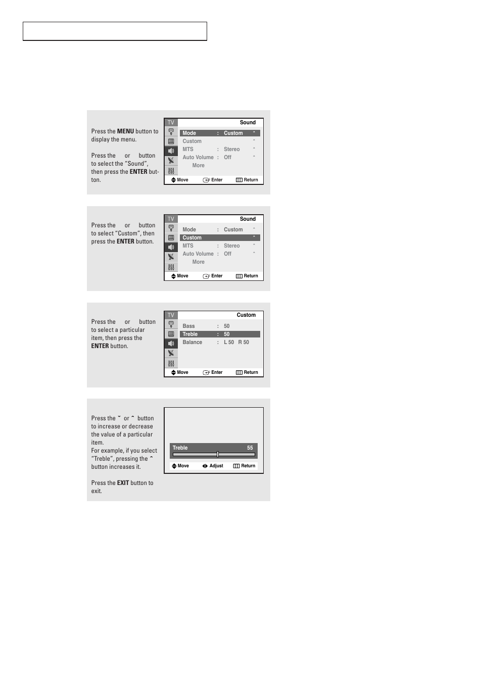 Customizing the sound | Samsung TXR2728GX-XAC User Manual | Page 35 / 62