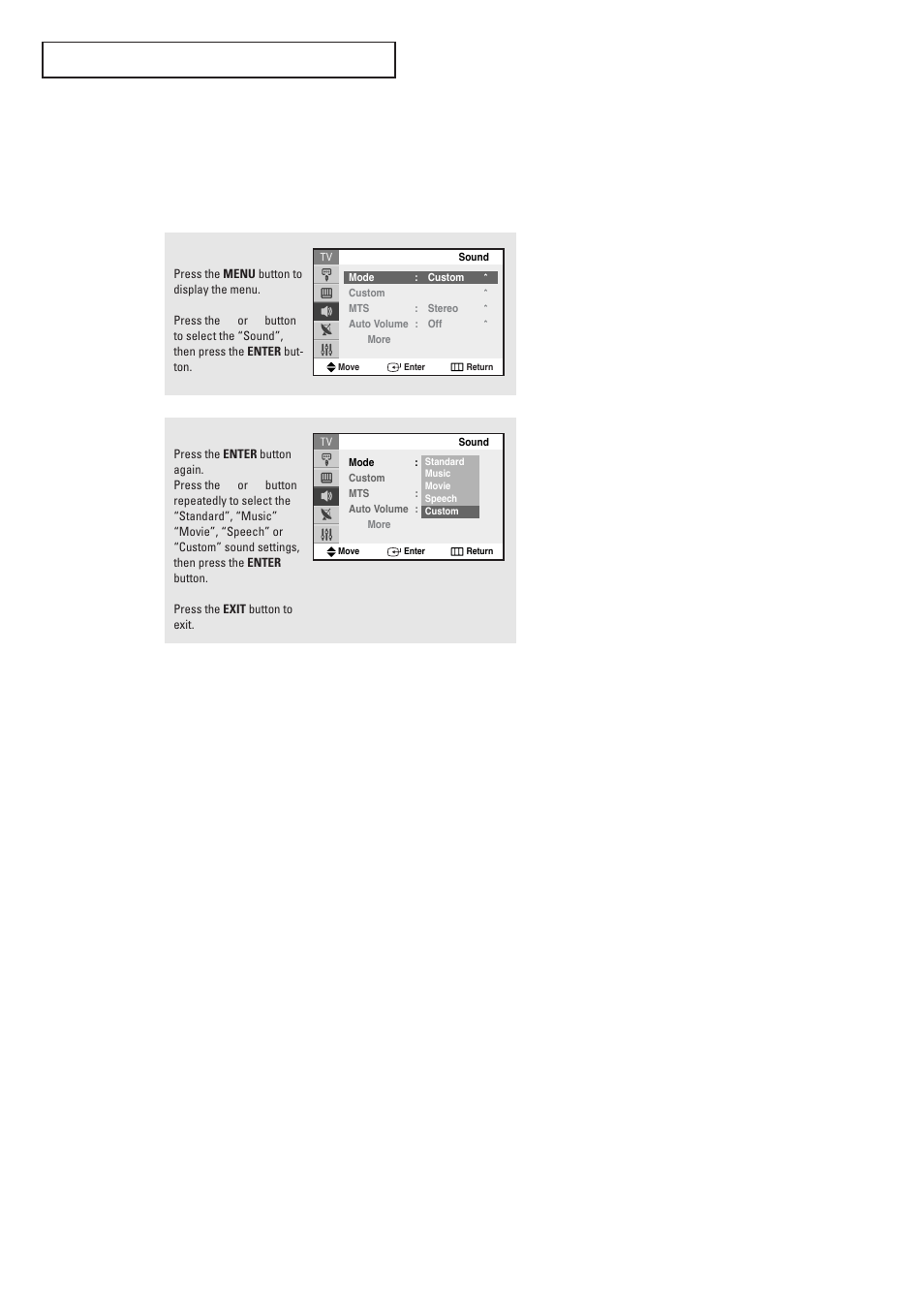 Using automatic sound settings | Samsung TXR2728GX-XAC User Manual | Page 36 / 62