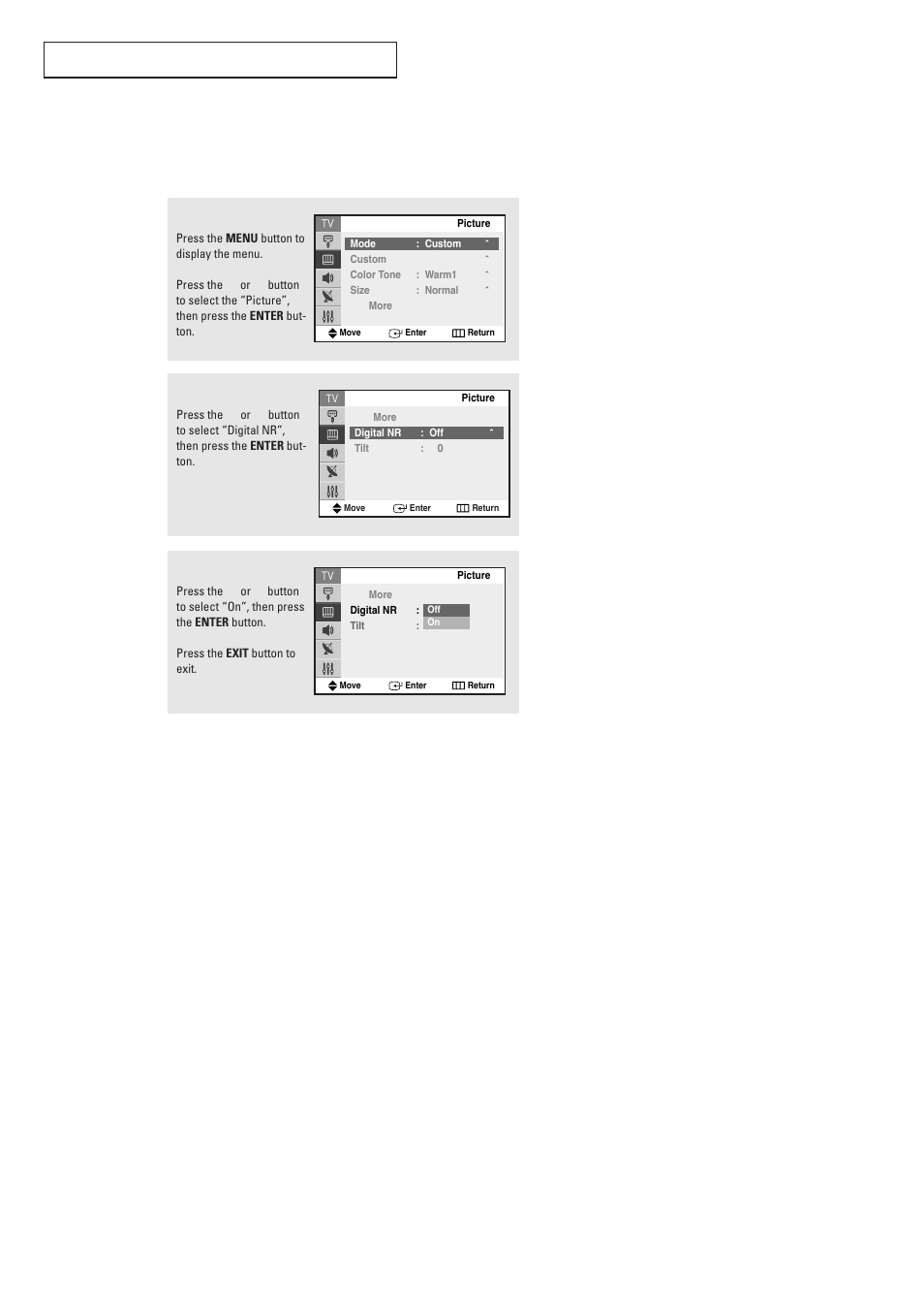 Digital noise reduction | Samsung TXR2728GX-XAC User Manual | Page 41 / 62