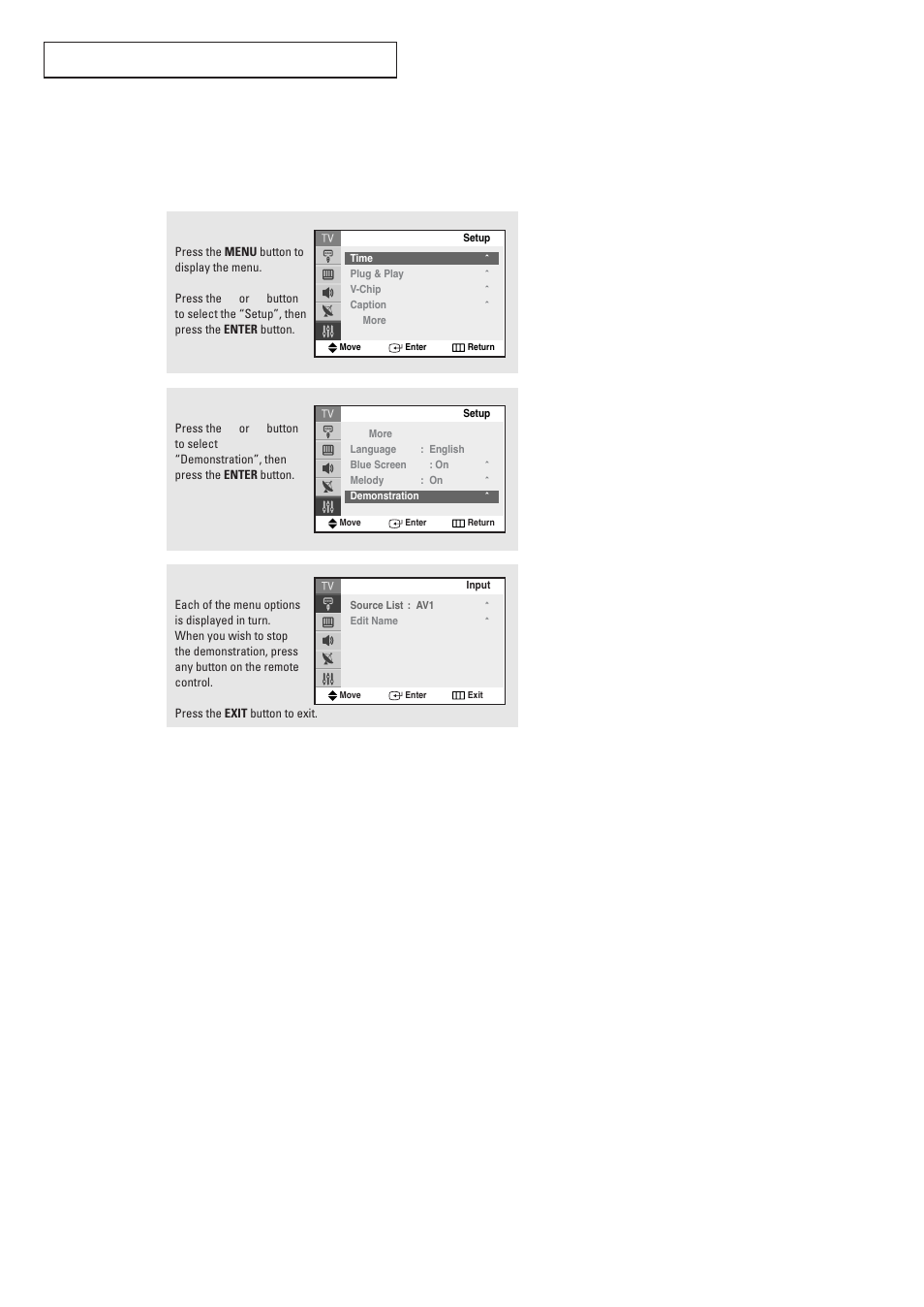 Viewing the demonstration | Samsung TXR2728GX-XAC User Manual | Page 59 / 62