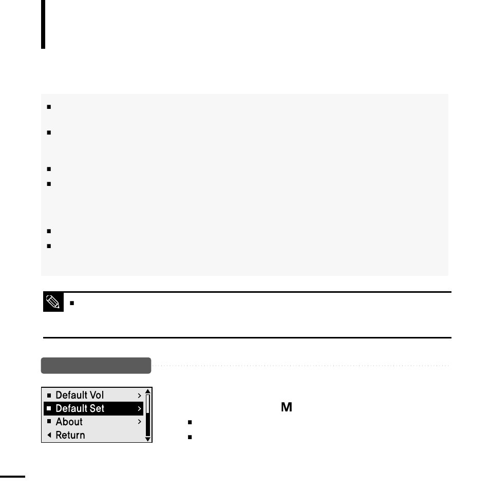 Setting the system, Continued), Default settings | Samsung YP-U2JQB-XAA User Manual | Page 50 / 67