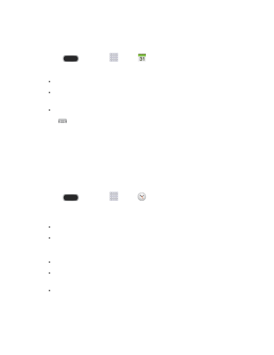 Erase events, Clock | Samsung SPH-L900ZWASPR User Manual | Page 111 / 182