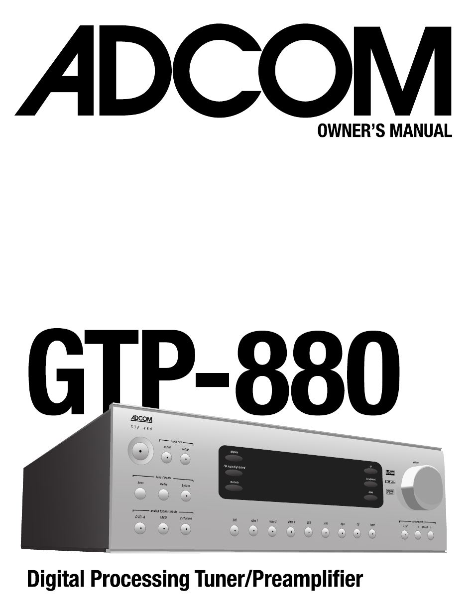 Adcom GTP-880 User Manual | 52 pages
