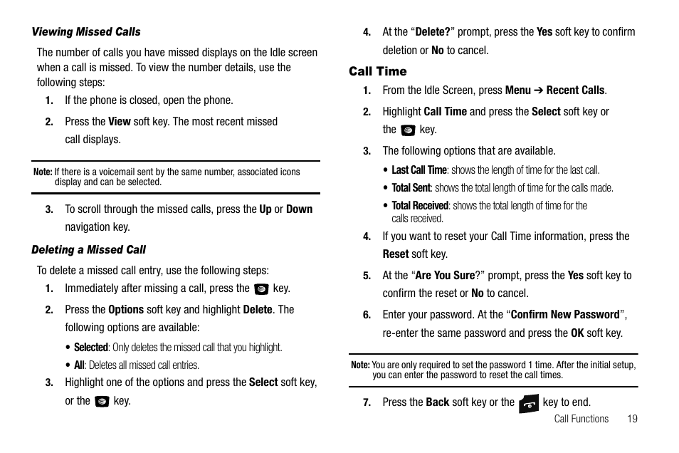 Call time | Samsung SGH-A107ZSAATT User Manual | Page 23 / 105