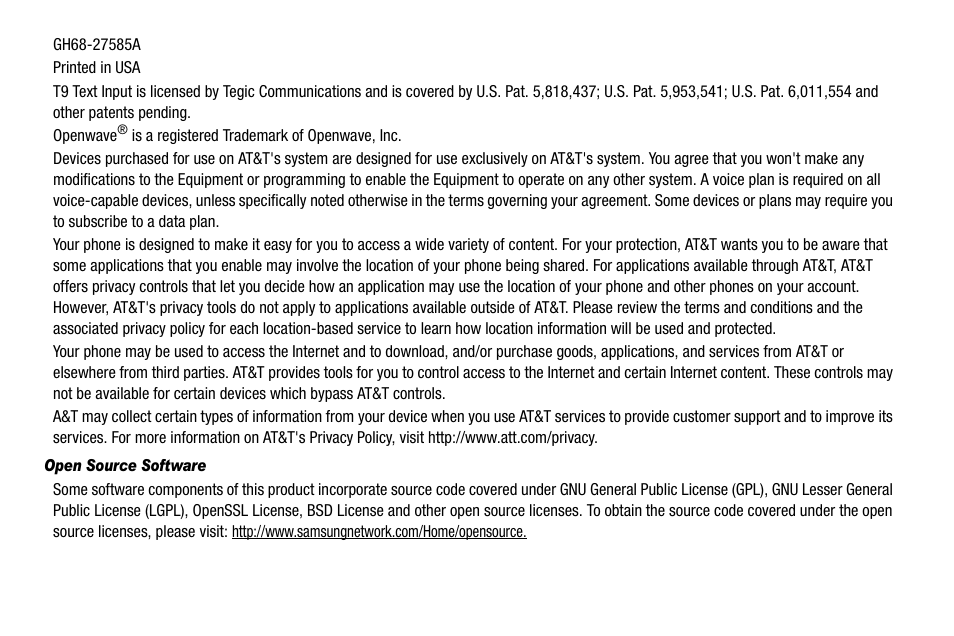 Samsung SGH-A107ZSAATT User Manual | Page 3 / 105