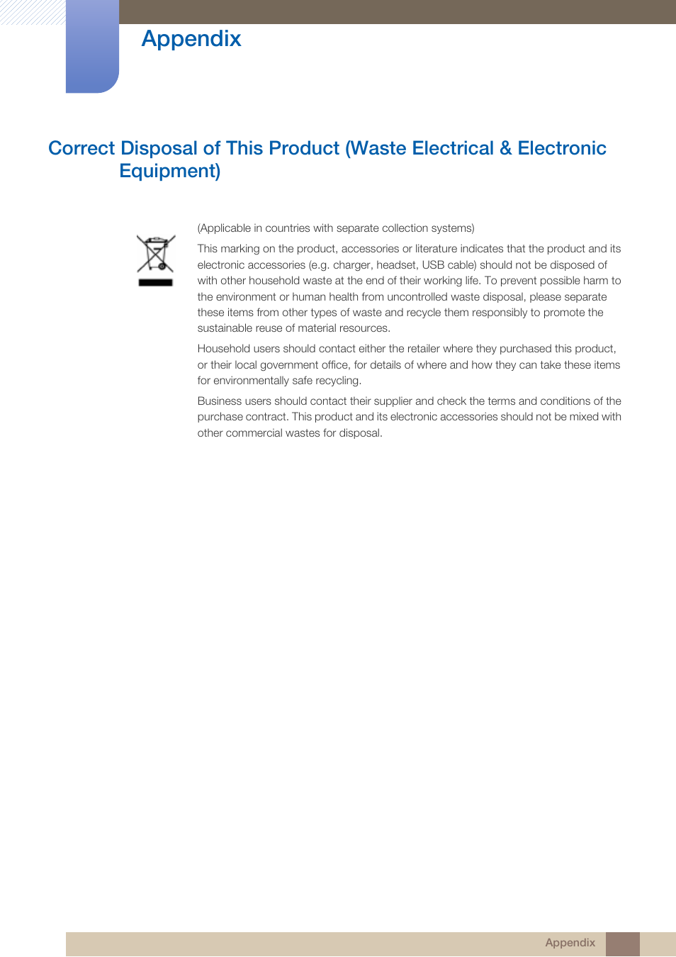 Appendix | Samsung LS23A950DS-ZA User Manual | Page 87 / 90