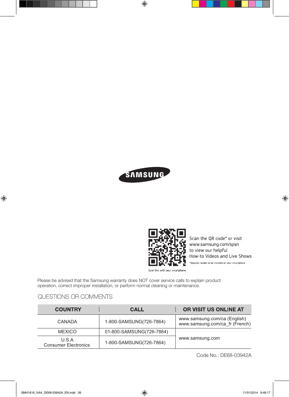 Samsung SMH1816W-XAA User Manual | Page 26 / 52