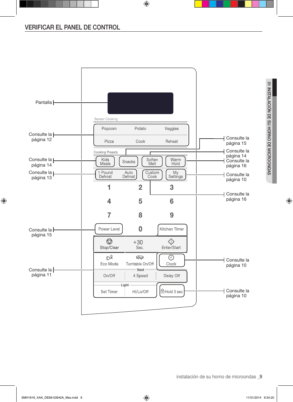 Verificar el panel de control | Samsung SMH1816W-XAA User Manual | Page 35 / 52