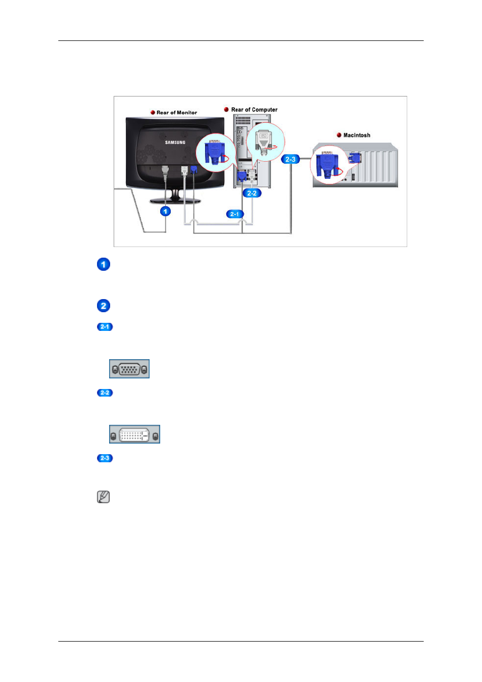 Connections, Connecting cables | Samsung LS23CMZKFV-ZA User Manual | Page 7 / 15