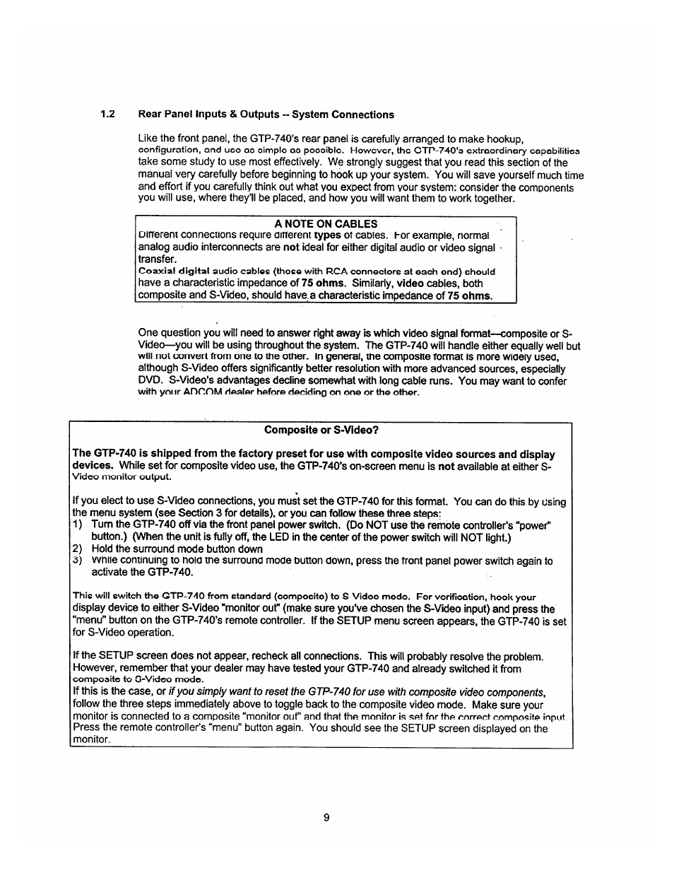 Adcom GTP-740 User Manual | Page 10 / 48