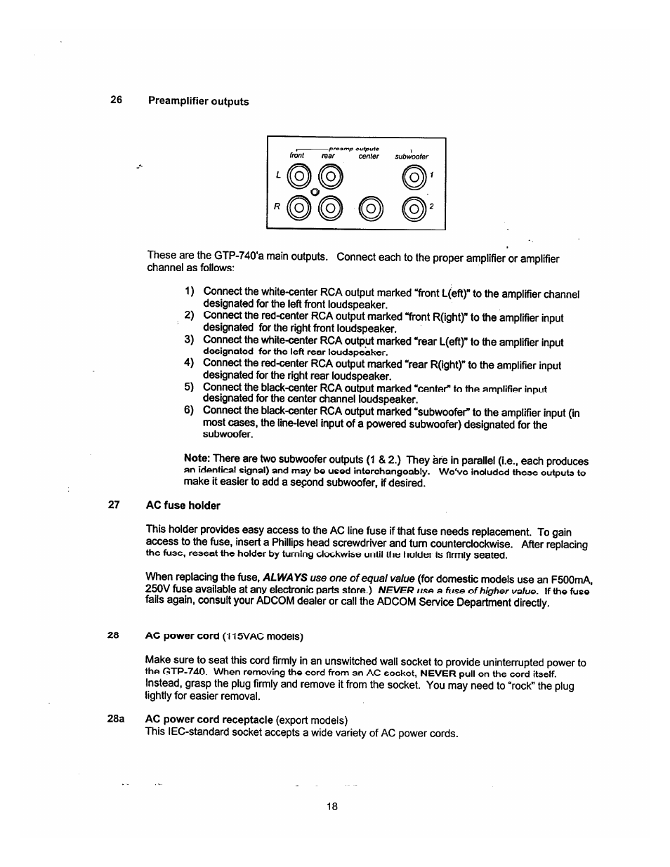 Adcom GTP-740 User Manual | Page 19 / 48