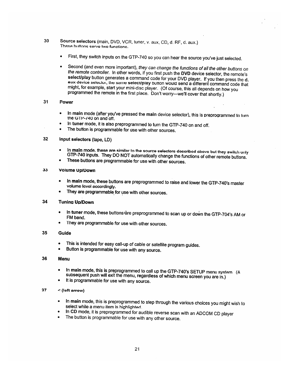 Adcom GTP-740 User Manual | Page 22 / 48